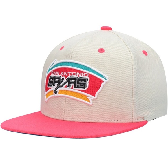 San Antonio Spurs Mitchell & Ness Hardwood Classics 2-Tone Snapback Hat 7 1/4 - Picture 3 of 12